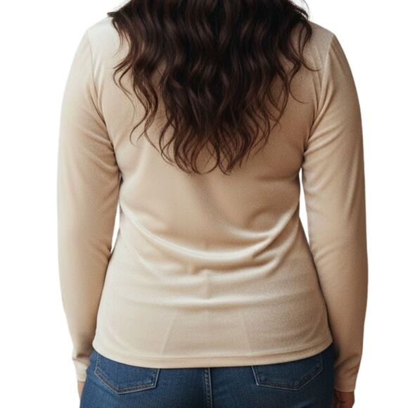 J. Crew Mercantile 2X Women's Faux Wrap Top Ivory Velvet Soft Holiday Party - Picture 3 of 10